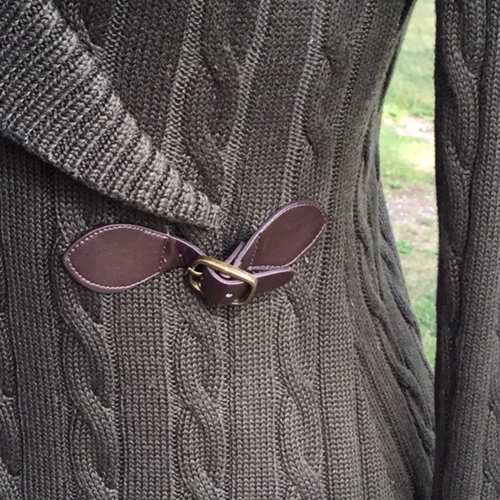 Dark Green Sweater Dress - Picture 2 of 3